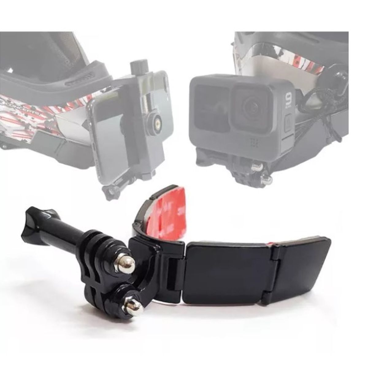 GENERICO - Soporte Casco Moto Frontal Cámaras Para Gopro Sony