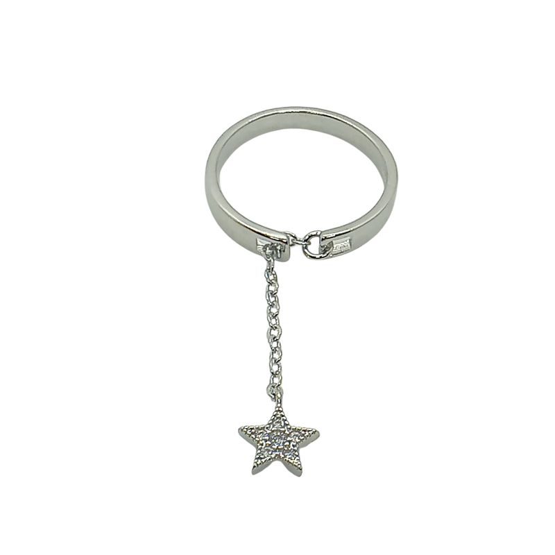 GENERICO - Anillo Cadena Estrella de Plata…