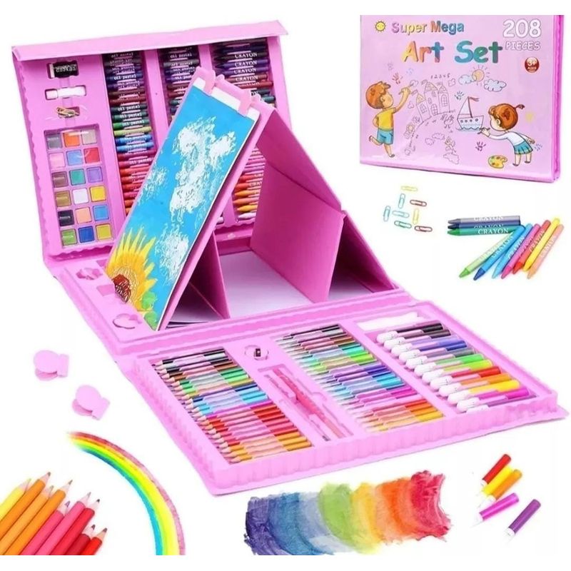 GENERICO - Set kit De Arte Maleta 208 Piezas lápices de Colores