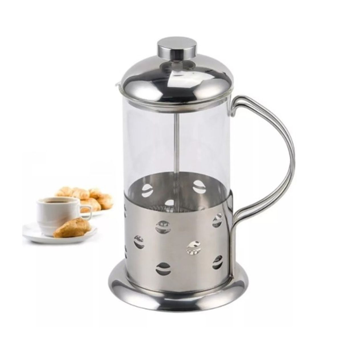 GENERICO - Cafetera Francesa Prensa Émbolo Acero Inoxidable 600 Ml D circular