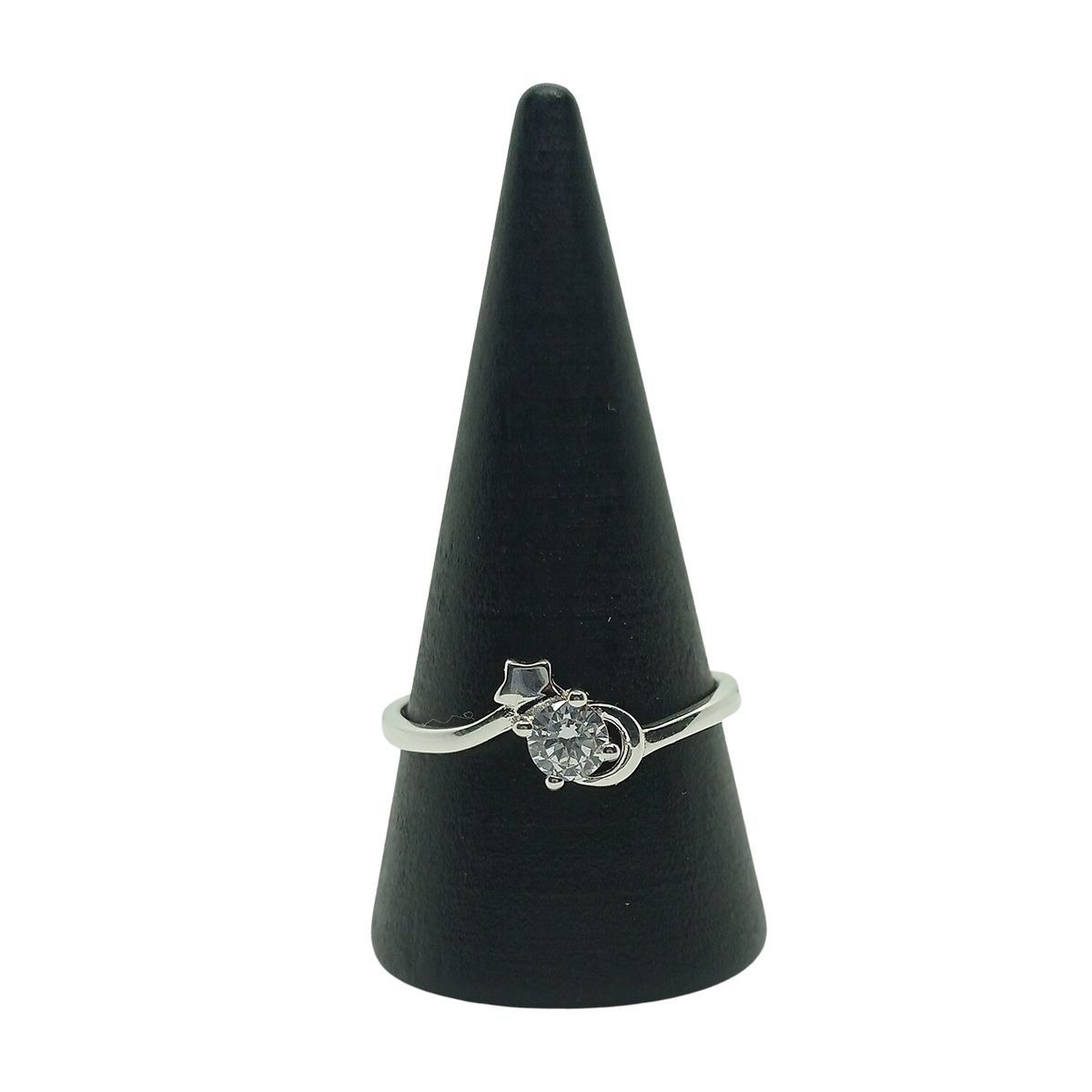 GENERICO - Anillo Media Luna y Estrella de Plata 925 con Zircón