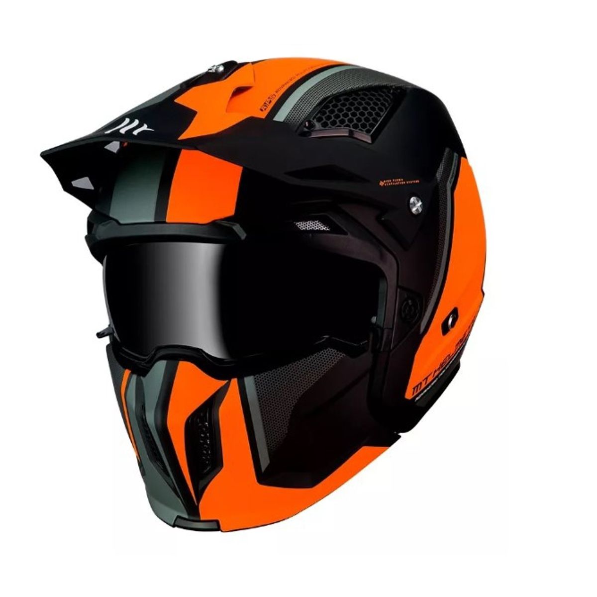 GENERICO - Casco De Moto  Streetfighter Sv Twin C4 Naranjo Talla S