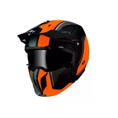 GENERICO - Casco De Moto Streetfighter Sv Twin C4 Naranjo Talla S