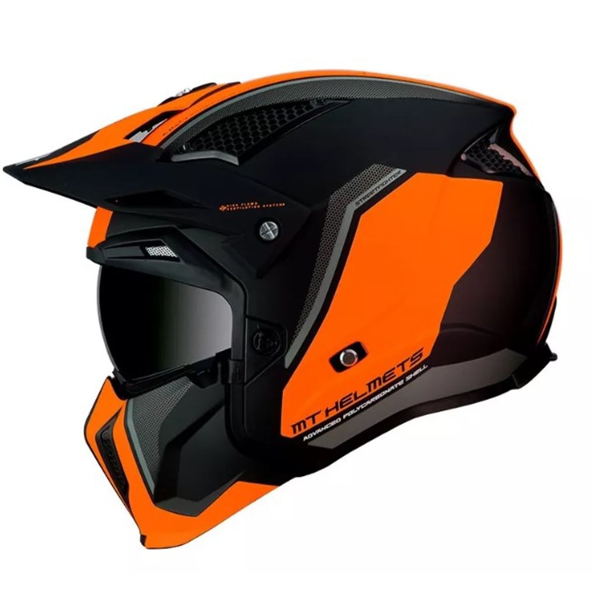 GENERICO - Casco De Moto  Streetfighter Sv Twin C4 Naranjo Talla S