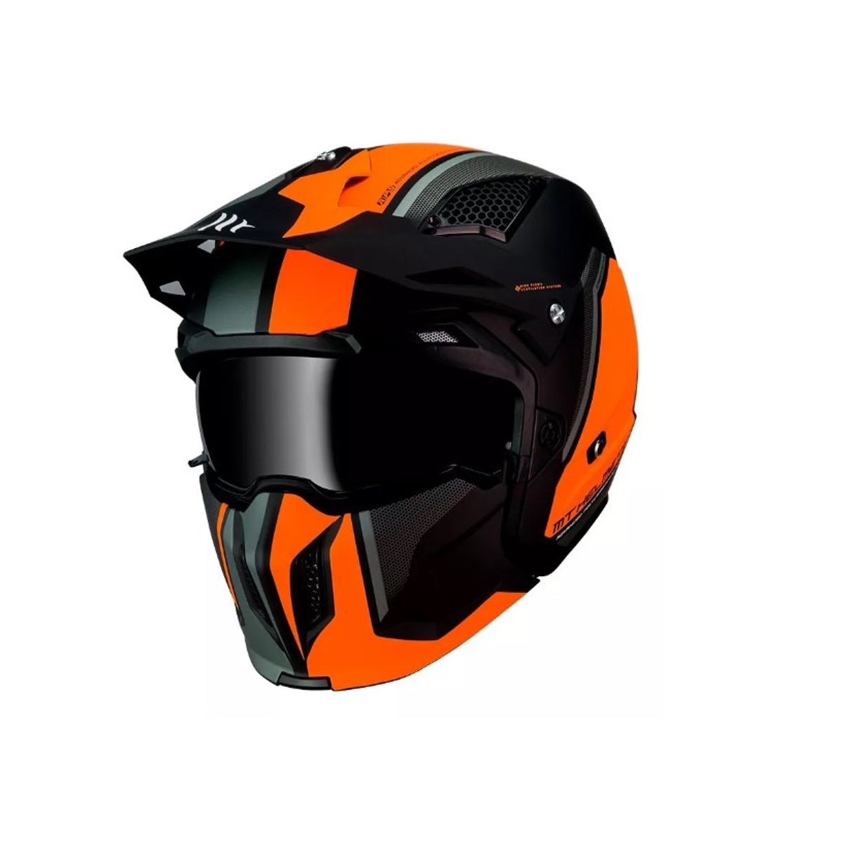 GENERICO - Casco De Moto  Streetfighter Sv Twin C4 Naranjo Talla L