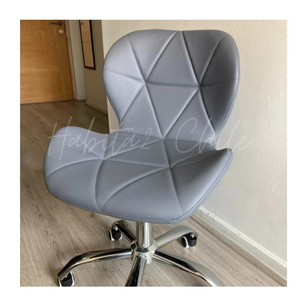 GENERICO - Silla De Escritorio Mariposa Giratoria Acolchada Gris