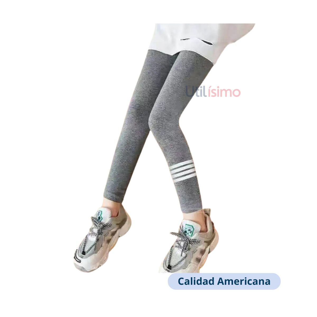 JUMP KIDS - Calza Niña Gris Oscuro Algodón y Lycra Jump Kids