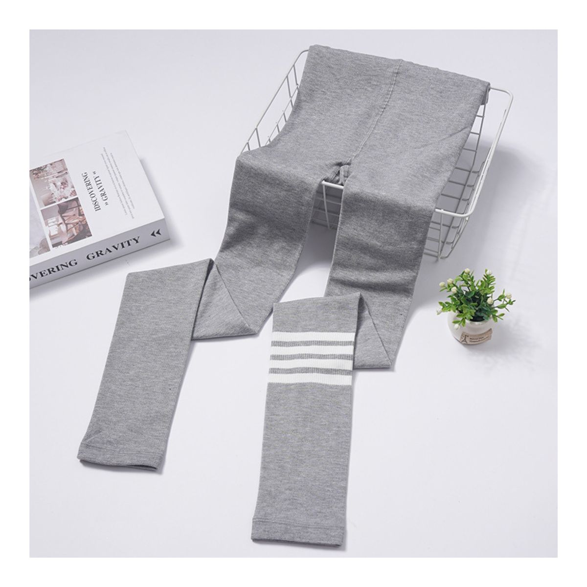 JUMP KIDS - Calza Niña Gris Claro Algodón y Lycra Jump Kids