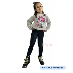 JUMP KIDS - Calza Lycra Frizada Niña Negro