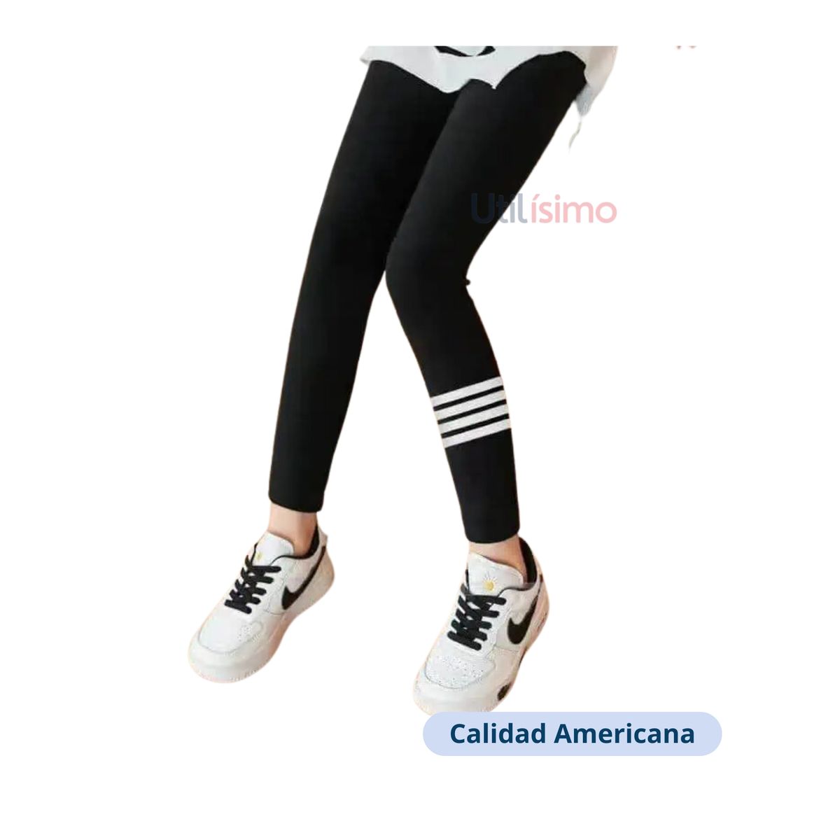 JUMP KIDS - Calza Niña Negro Algodón y Lycra Jump Kids