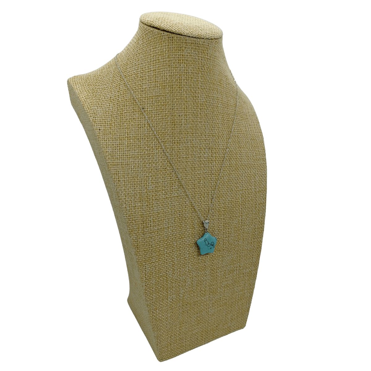 GENERICO - Colgante Estrella Cuarzo Turquesa con Cadena Plata