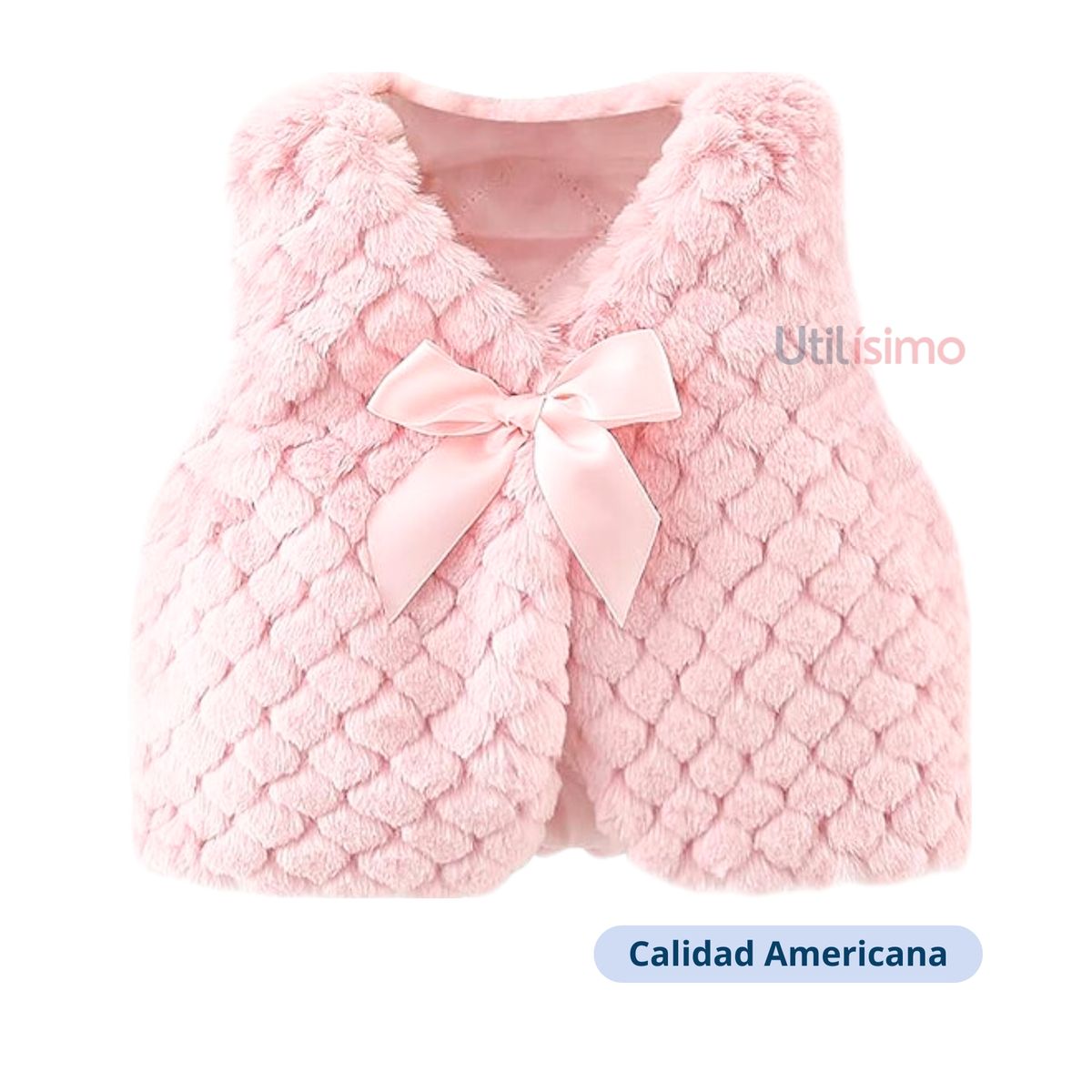 JUMP KIDS - Chaleco Peludo Con Lazo Niña Rosa Jump Kids