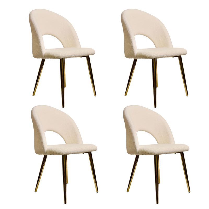 OH MI HOGAR - Pack 4 Sillas Lana Bouclé Blanco