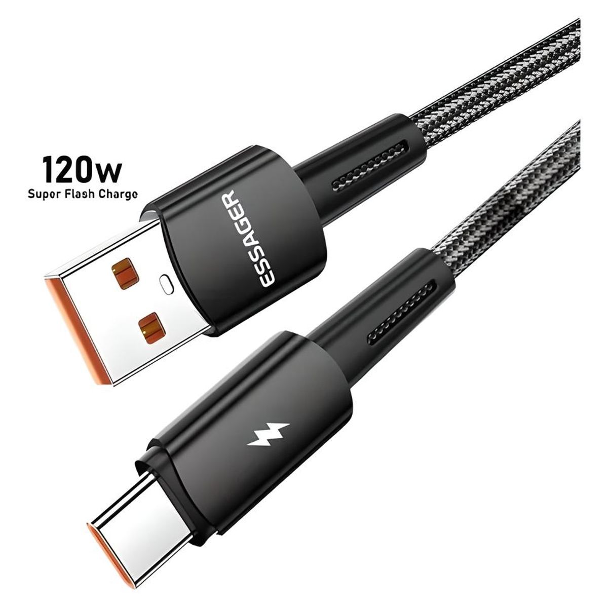 ESSAGER - Cable Carga Super Rapida Y Datos USB Tipo C 120w 2 Metros