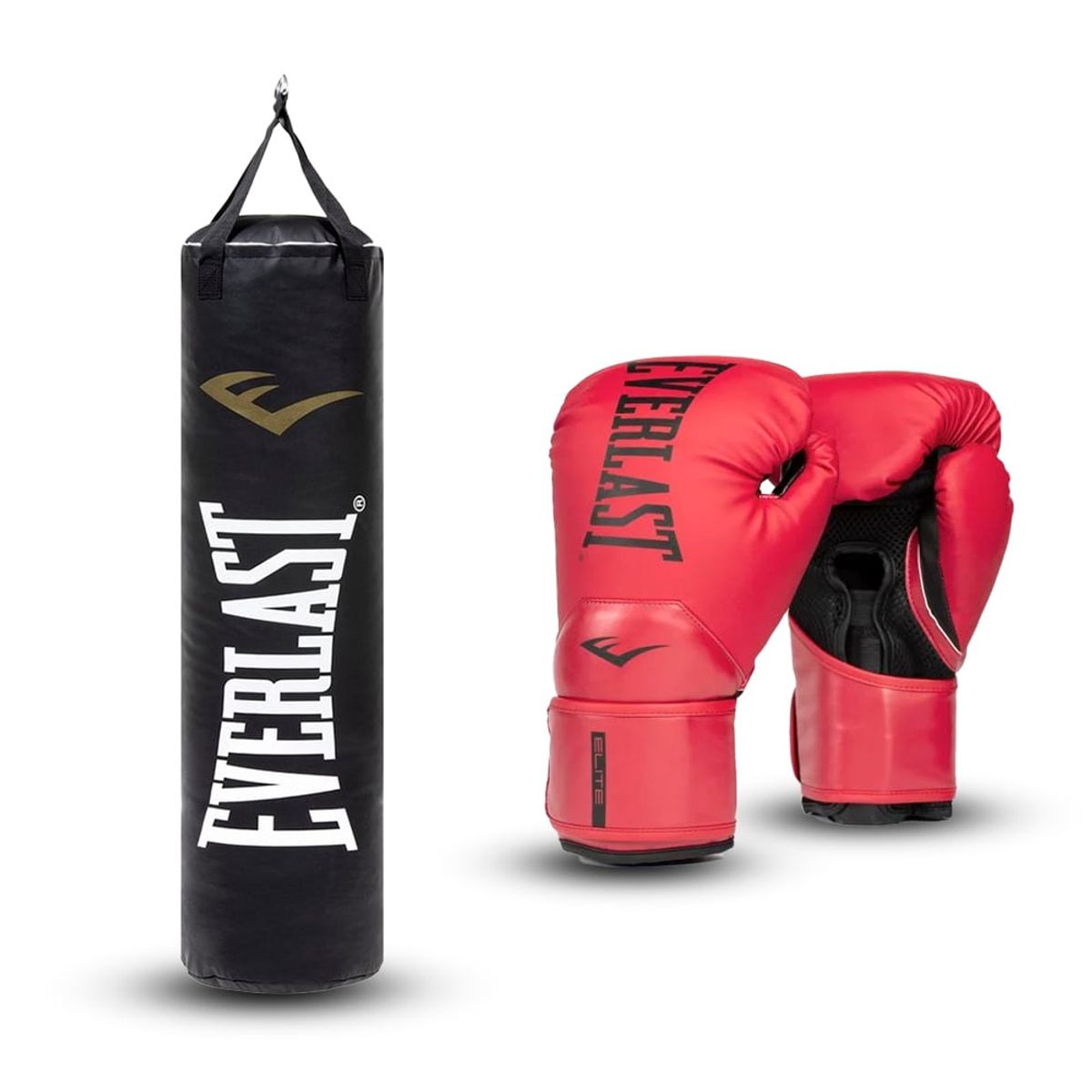 EVERLAST - Kit Saco de Boxeo Everlast y Guante de Boxeo Rojo 16oz