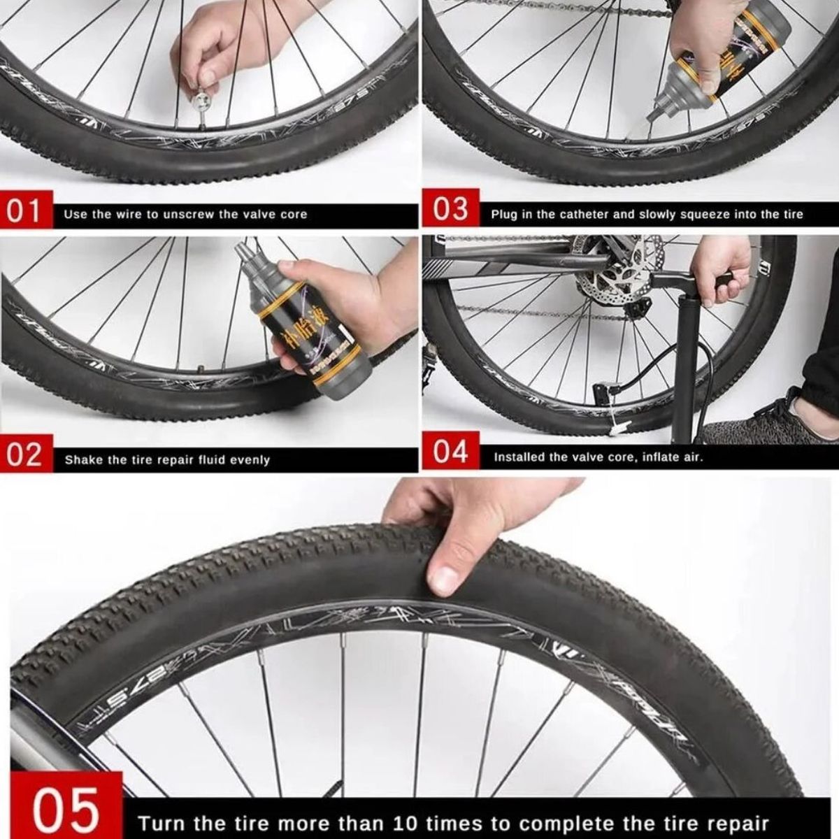 GENERICO - Liquido Anti Pinchazos Sellador Para Bicicleta Motos 400 Ml