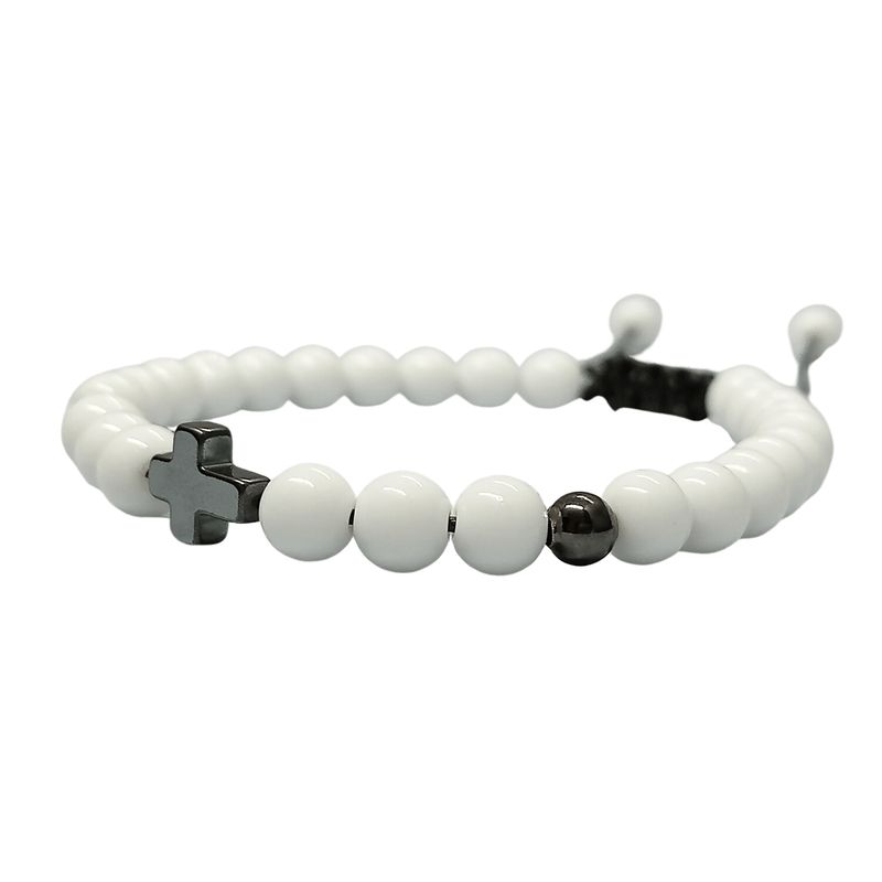 GENERICO - Pulsera Blanca – Cuentas de Porcelana Blanca 6 mm