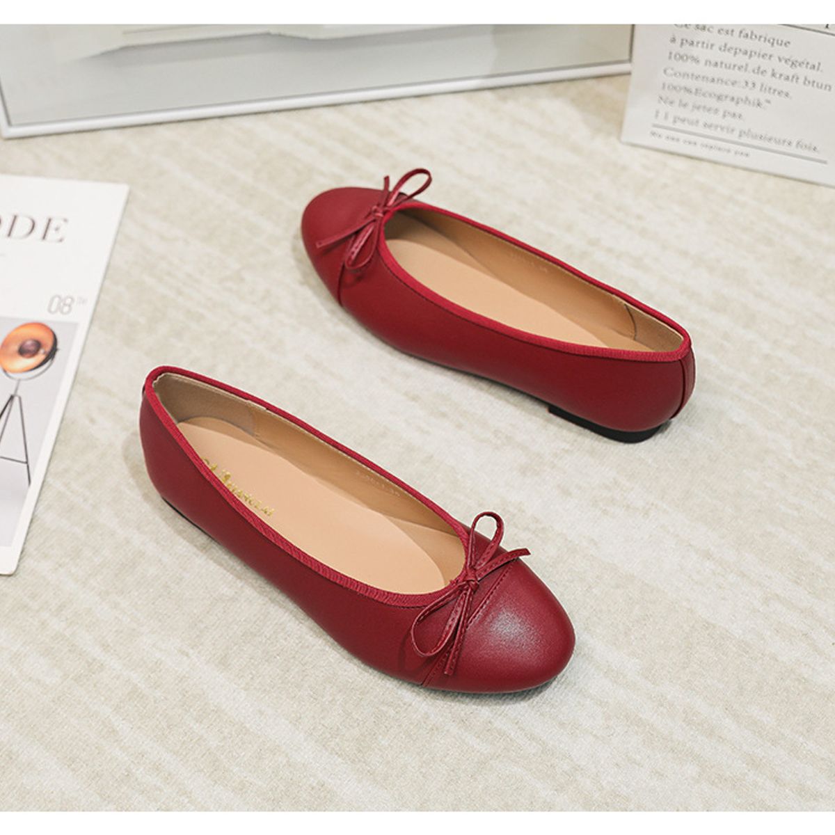 BLWOENS - zapatillas con lazo para Mujer -Rojo