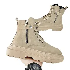BLWOENS - Botas con plataforma para Hombre-Beige