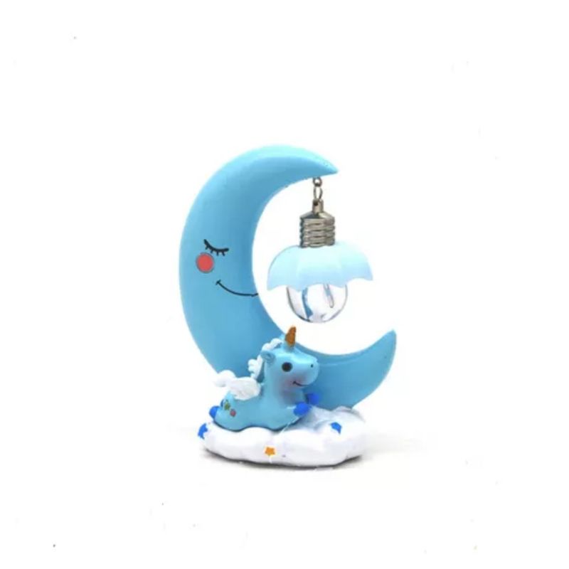 GENERICO - Luz Nocturna De Luna De Unicornio Espantacuco Bebés Dormitorio Azul