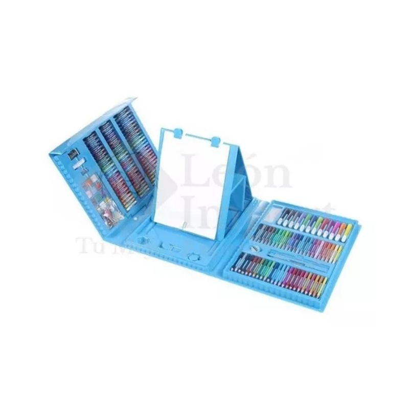 GENERICO - Kit De Arte Para Niños 208 Piezas Grande Azul