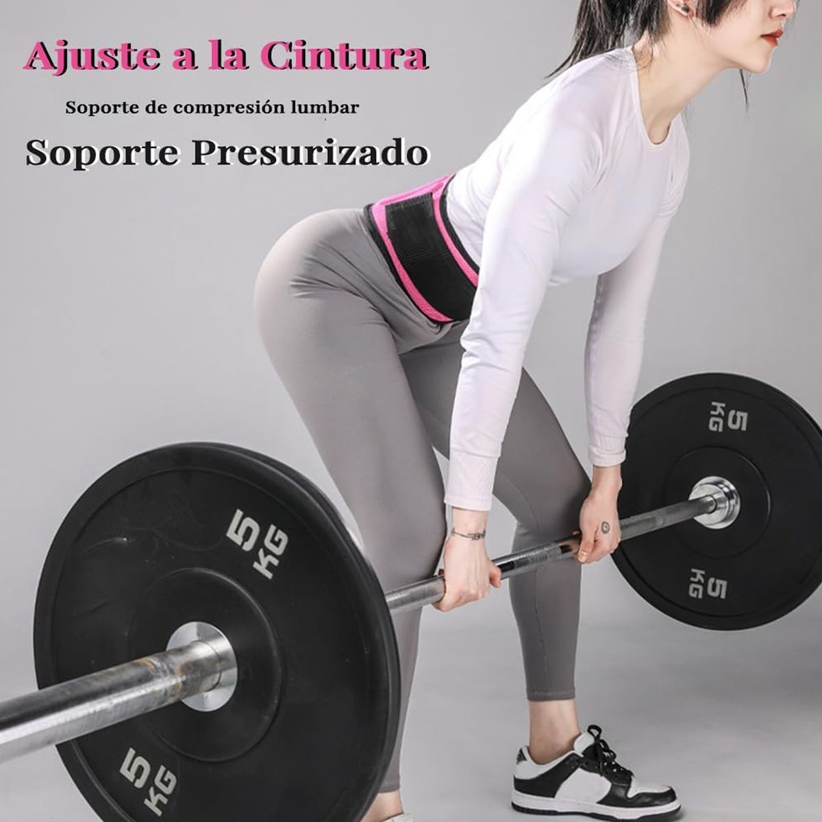 COREJOY - Cinturon Levantamiento Pesas Ajustable Crossfit Gym Negro-S