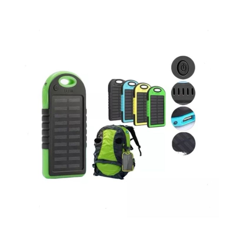 GENERICO - Cargador Teléfono Solar Portátil Powerbank Resiste Agua Color Verde