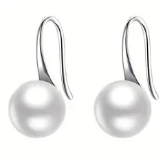 VATYERTY - Aros elegantes con perlas de imitación bañados en plata