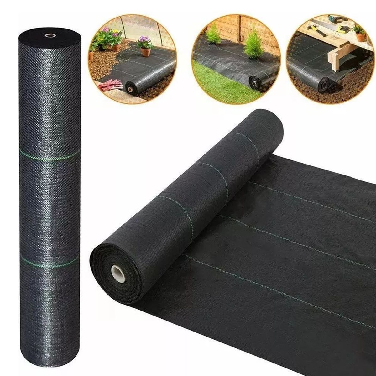 KUANGYE - Malla Antimaleza Cubresuelo 2m De Ancho X 100m De Largo