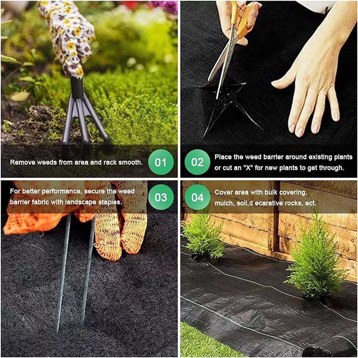 KUANGYE - Malla Antimaleza Cubresuelo 2m De Ancho X 100m De Largo