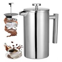 Cafetera Prensa Francesa Acero Inoxidable Doble Pared 800ml