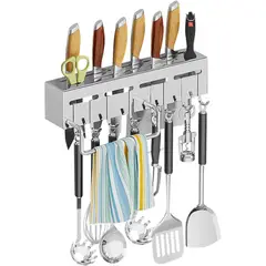 YOMYM - Colgante Organizador Cocina Multiuso Alta Gama 30cm 3 Tazas 8 Ganchos