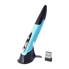 SHARGE - Ratón tipo lápiz Diseño de agarre vertical inalámbrico de 2.4GHz Azul