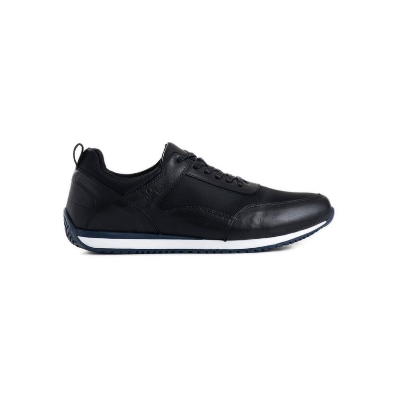 VELEZ - Vélez Tenis Engeil 3 De Cuero Para Hombre Detalle Textil Café
