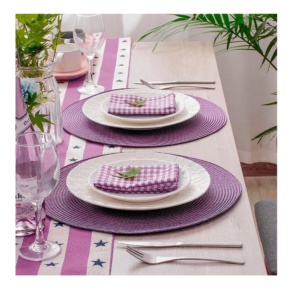 GENERICO - Set De 6 Individuales Redondos Trenzados 38 Cm