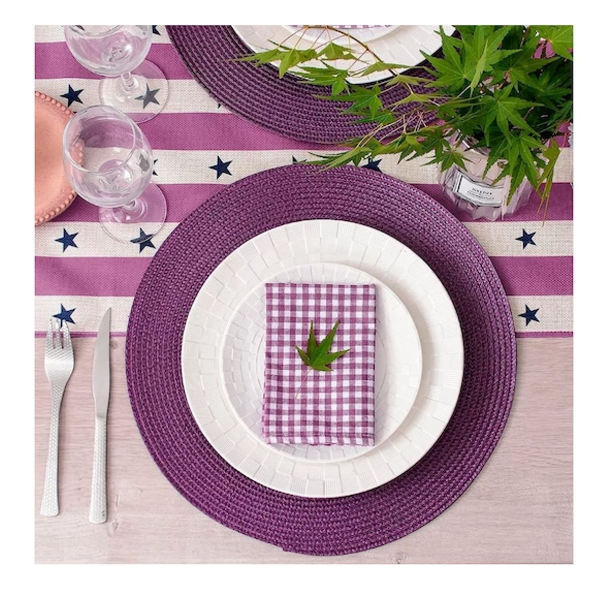 GENERICO - Set De 6 Individuales Redondos Trenzados 38 Cm