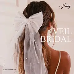 VATYERTY - Elegante lazo para el pelo blanco perla