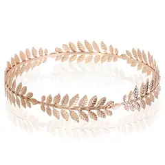 VATYERTY - Corona elegante estilo real Color dorado en forma hoja estilo griego