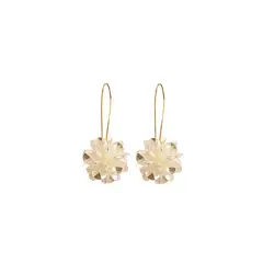 VATYERTY - Aros de Racimo de Flores Blancas Bañados en Plata