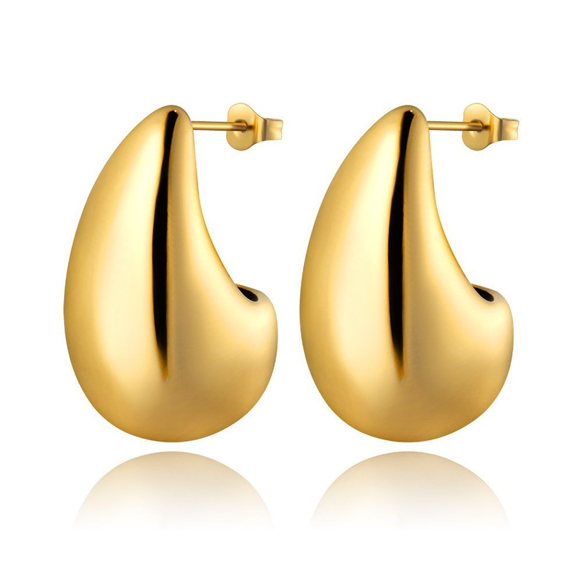 VATYERTY - Aros con forma de gota de agua bañados en oro