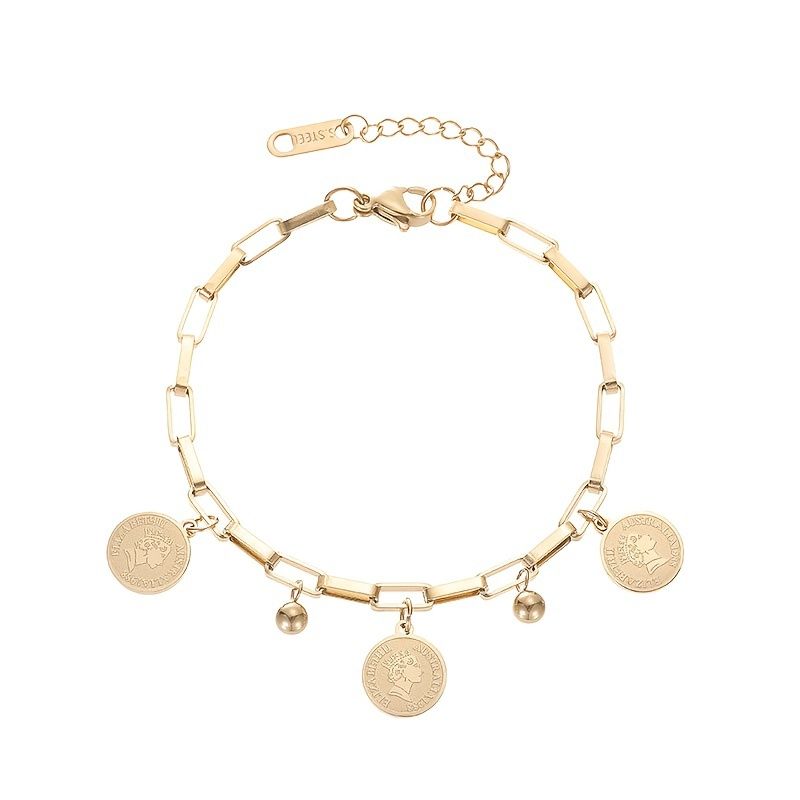 VATYERTY - Elegante pulsera de cadena de eslabones de acero y titanio