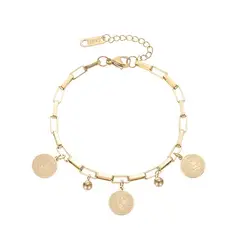 VATYERTY - Elegante pulsera de cadena de eslabones de acero y titanio