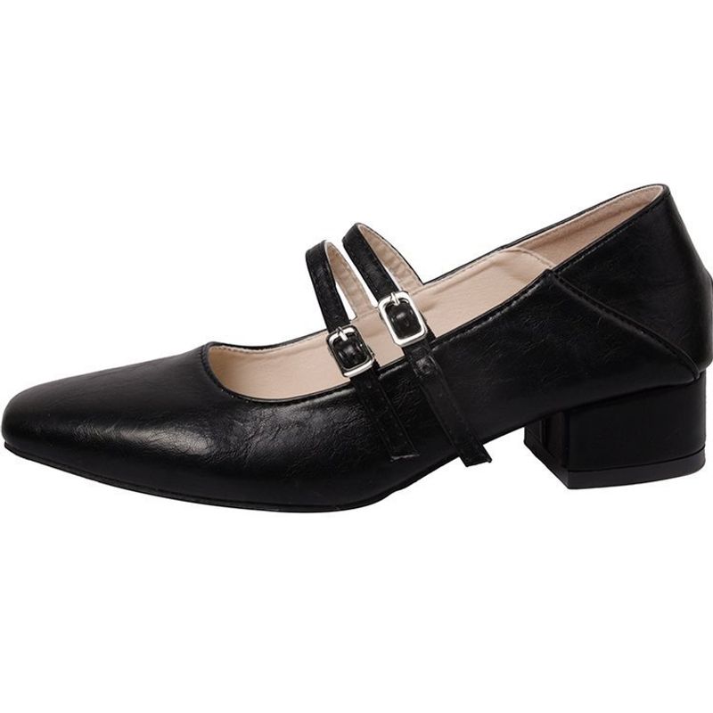 VATYERTY - Zapatos planos color liso para mujer Zapatos con correa y hebilla en punta