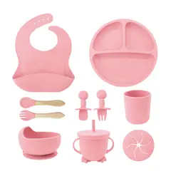 BABYLUNA - Juego Cubiertos Silicona 10 piezas Antideslizante Libre BPA