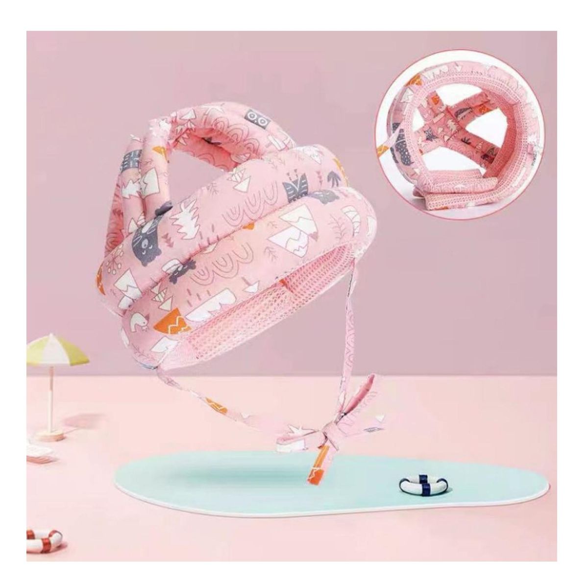 BABYLUNA - Casco Gorro Protector Anti golpes Acolchado para Bebe Rosado