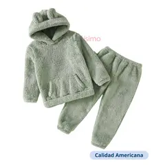 JUMP KIDS - Set Invierno 2 Piezas Polerón y Pantalón Unisex Verde Olivo