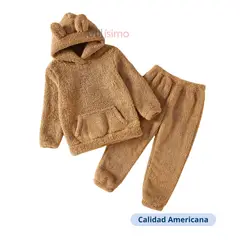 JUMP KIDS - Set Invierno 2 Piezas Polerón y Pantalón Unisex Café Claro