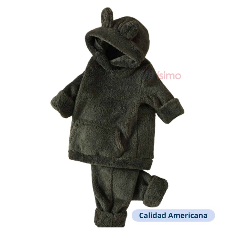 JUMP KIDS - Set Invierno 2 Piezas Polerón y Pantalón Unisex Verde Oscuro Jump Kids
