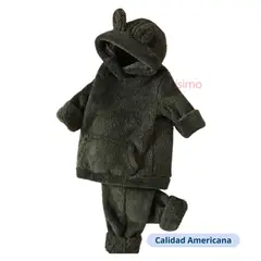 JUMP KIDS - Set Invierno 2 Piezas Polerón y Pantalón Unisex Verde Oscuro