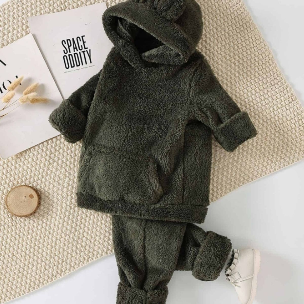 JUMP KIDS - Set Invierno 2 Piezas Polerón y Pantalón Unisex Verde Oscuro Jump Kids